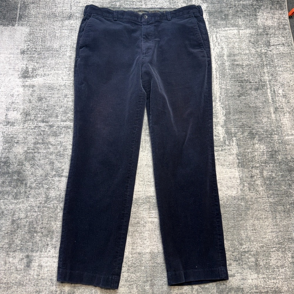 Brooks‎ Brothers Corduroy Pants Mens 40x32 Navy Blue Clark Fit Wide Wale Trouser